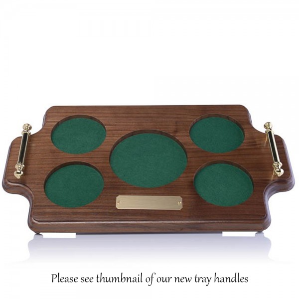 Custom Round Wood Tray with Handles