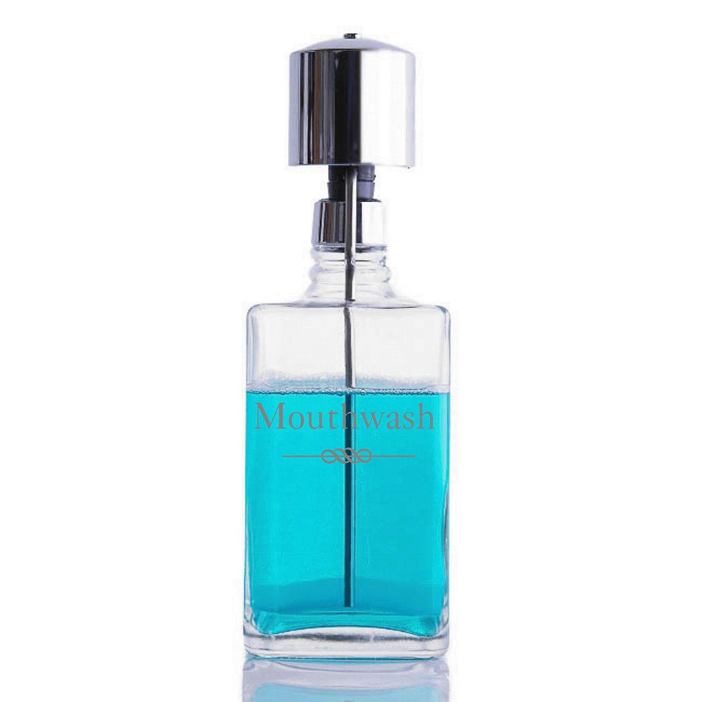 Lead Free Crystal Mouthwash Dispenser with Chrome Pump