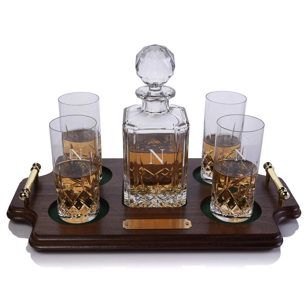 whiskey decanter set engraved