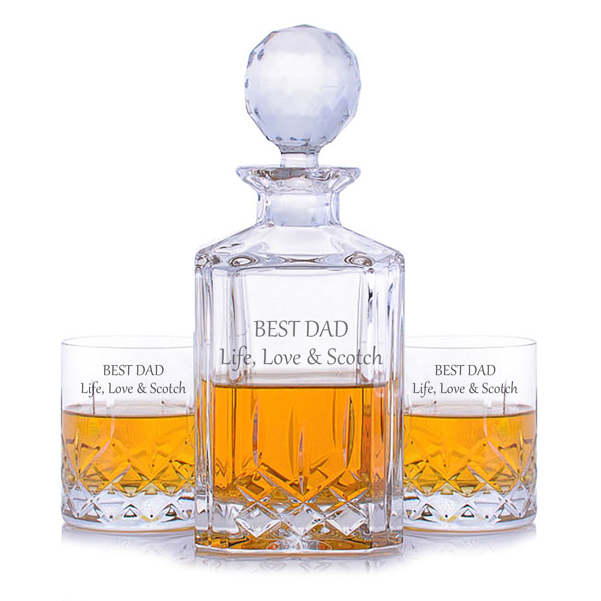 Monogrammed Personalized Crystalize Custom Cut Crystal Whiskey Liquor Decanter