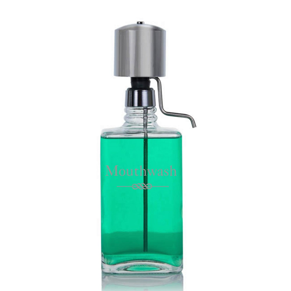 Lead Free Crystal Mouthwash Dispenser with Chrome Pump