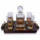 Cut Crystal Whiskey Decanter & Highballs Tray Set by Crystalize