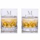 Crystalize Cut Crystal Double Old Fashion (DOF) Whiskey Tumbler 2pc Set