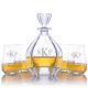 Crystalize Engraved  Laguna Decanter & 4 Single Malt Scotch Glasses