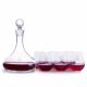 Engraved Mercury Wine Decanter 7pc. Stemless Set by Crystalize