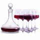 Custom Mercury Wine Decanter 7pc. Stemmed Set by Crystalize