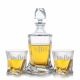 Crystalize Engraved Quadro Decanter & 2 Double Old Fashioned Tumblers