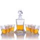 Crystalize Engraved Quadro Decanter & 6 Double Old Fashioned Tumblers