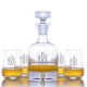 Engraved Ravenscroft Taylor Liquor Decanter & 4 Scotch Tumblers Set