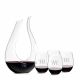 Engraved Amadeo Lyra Crystal Wine Decanter 5pc Stemless Set by Riedel