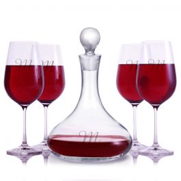 Personalized Mercury Wine Decanter Stemmed Sets by Crystalize