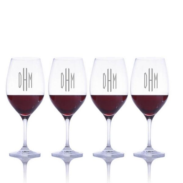 Vinum Cabernet Sauvignon/Merlot (Bordeaux) Wine Glasses, by Riedel;  Personalized, by The Crystal Shoppe