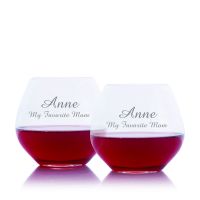 Mother's Day Amoroso Stemless Red Wine Glass 2pc. Set by Crystalize