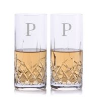 Crystalize Cut Crystal Highball Glass 2 Piece Set