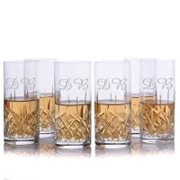 Crystalize Cut Crystal Highball Cocktail Glass 6 Piece Set