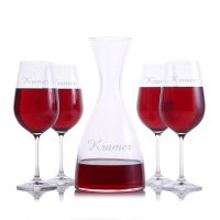 Eden Wine Decanter 5pc. Stemmed Set by Crystalize