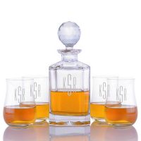 Crystalize Engraved Decanter & 4 Single Malt Scotch Glasses