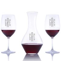 Riedel Engraved Cabernet Magnum Decanter & 2 Red Wine Glasses