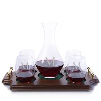 Riedel Cabernet Magnum & Stemless Glasses Wood Tray Set