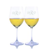 Engraved Riedel Vinum Chardonnay Glass